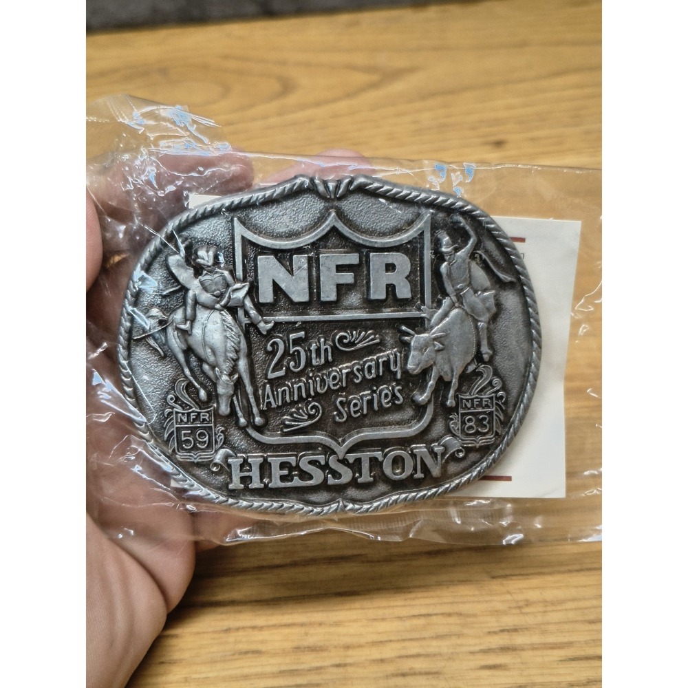 NEW VTG Hesston National Finals Rodeo NFR Belt Buckle - 25th Anniversary 1959-83